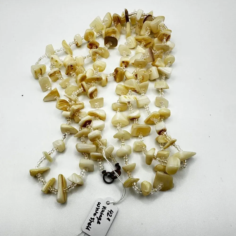 42” of genuine shell and seed bead necklace!